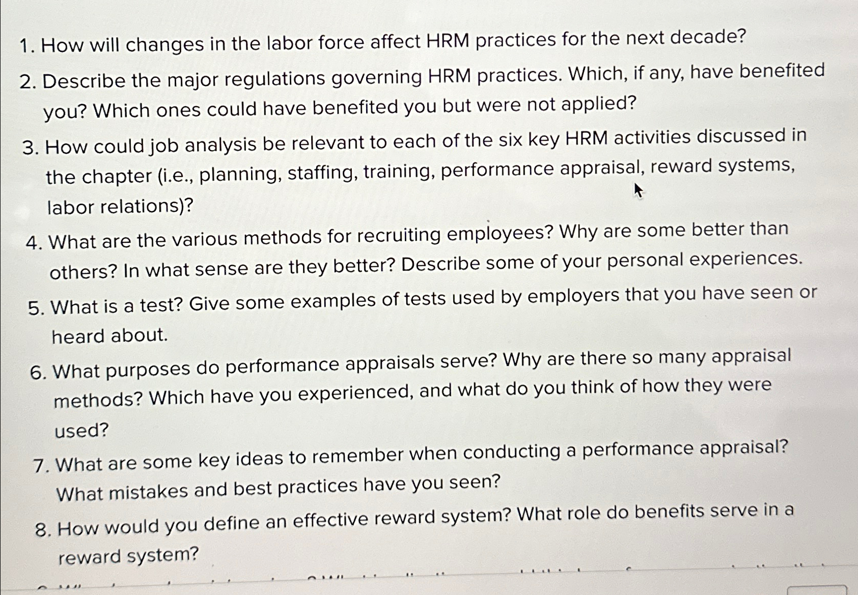  How will changes in the labor force affect HRM practices for