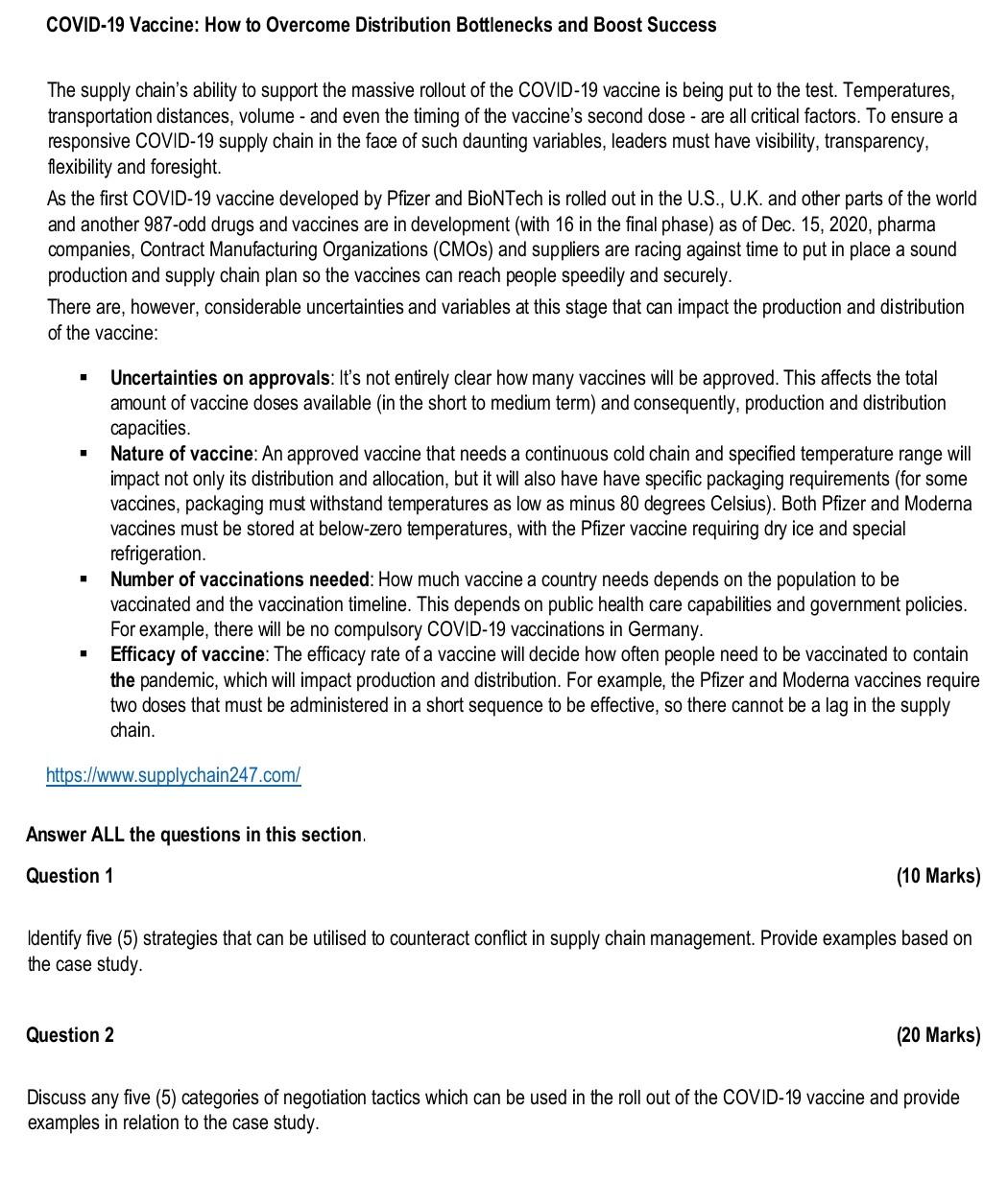 Please help with question 1and 2 The supply chain's ability to