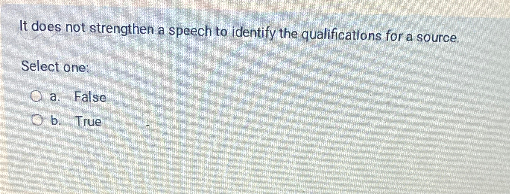  It does not strengthen a speech to identify the qualifications for