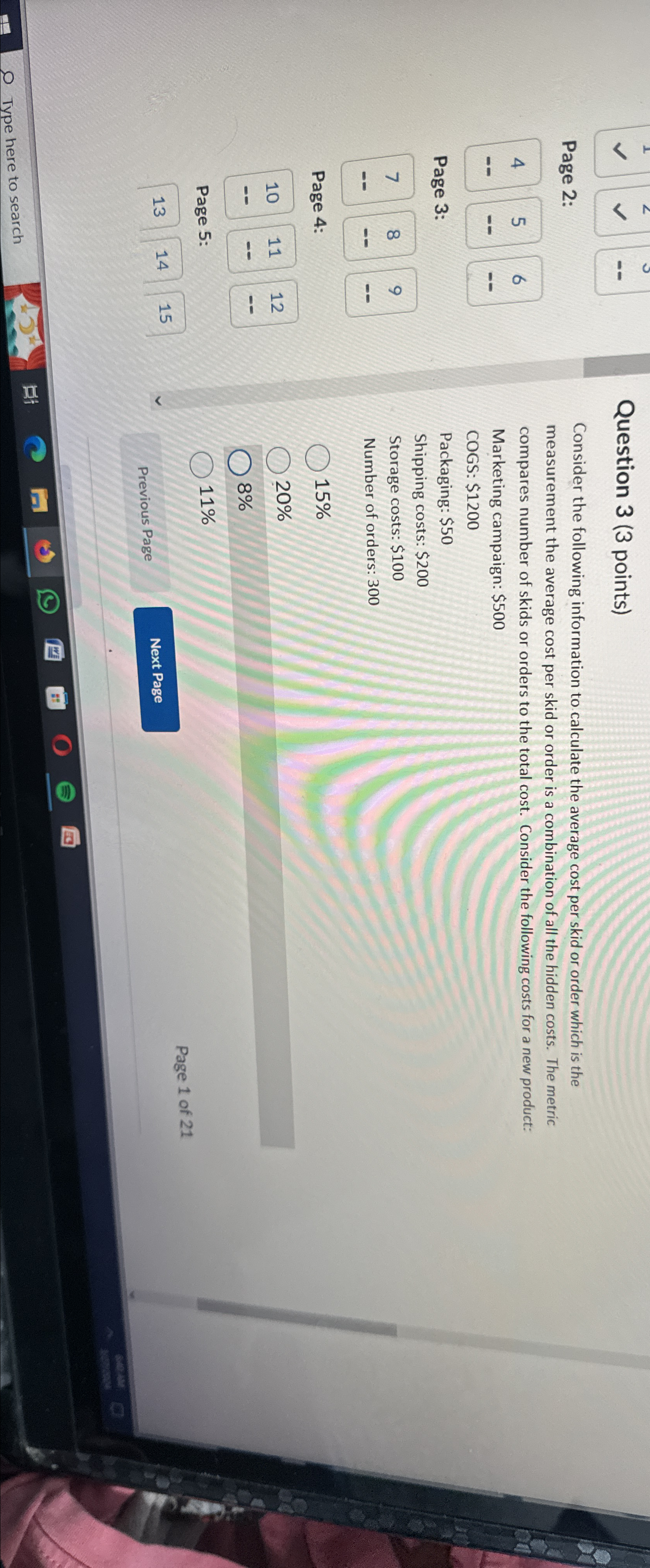  Question 3(3 points) Page 2: 4 5 6 - Page 3: