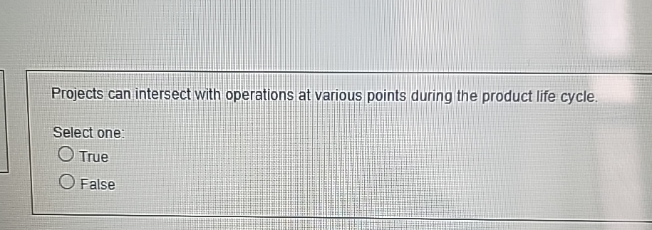  Projects can intersect with operations at various points during the product