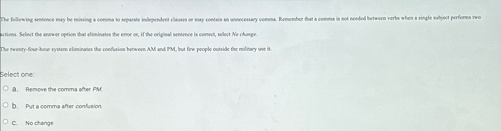  actions. Select the answer option that eliminates the error or, if