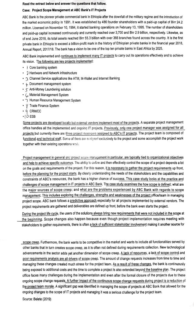 Hypothesise what would be an acceptable framework within which to allow scope