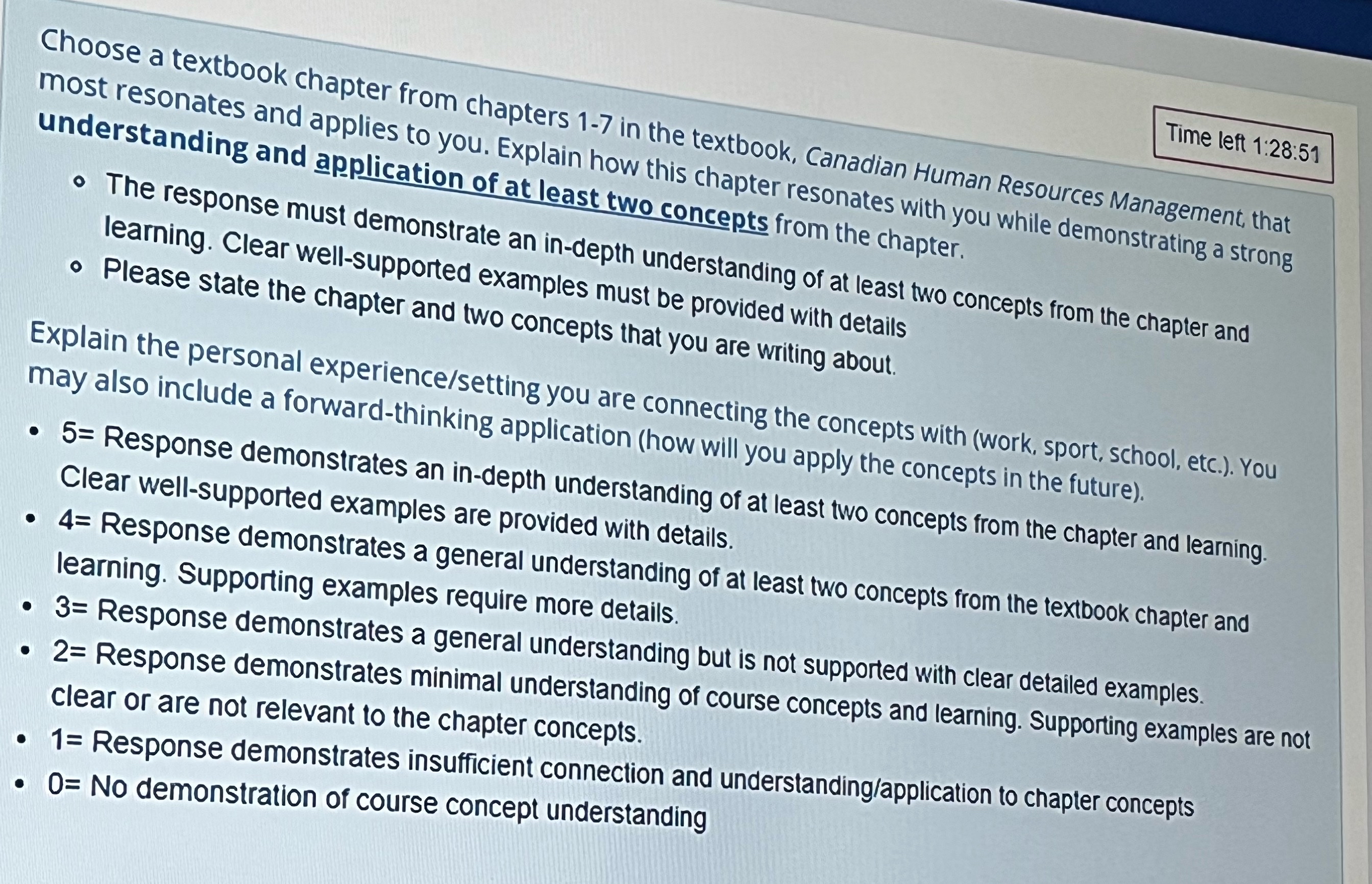  Choose a textbook chapter from chapters 1-7 in the textbook, Canadian