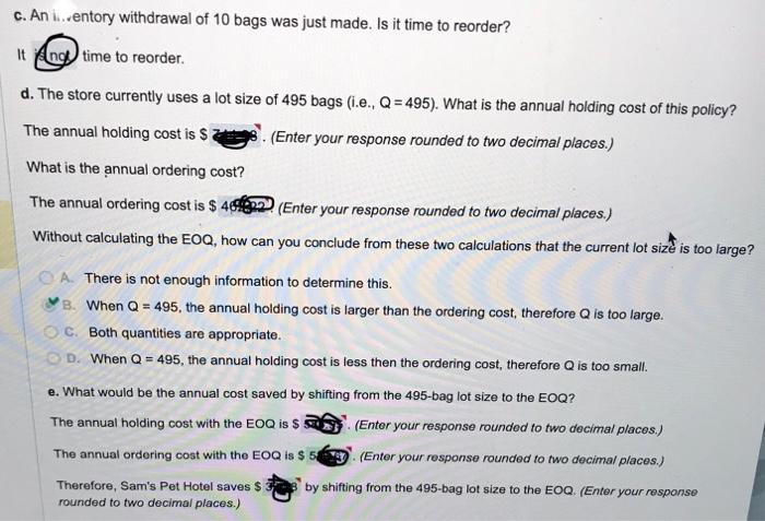 per week, and uses a continuous review inventory system. It purchases kitty