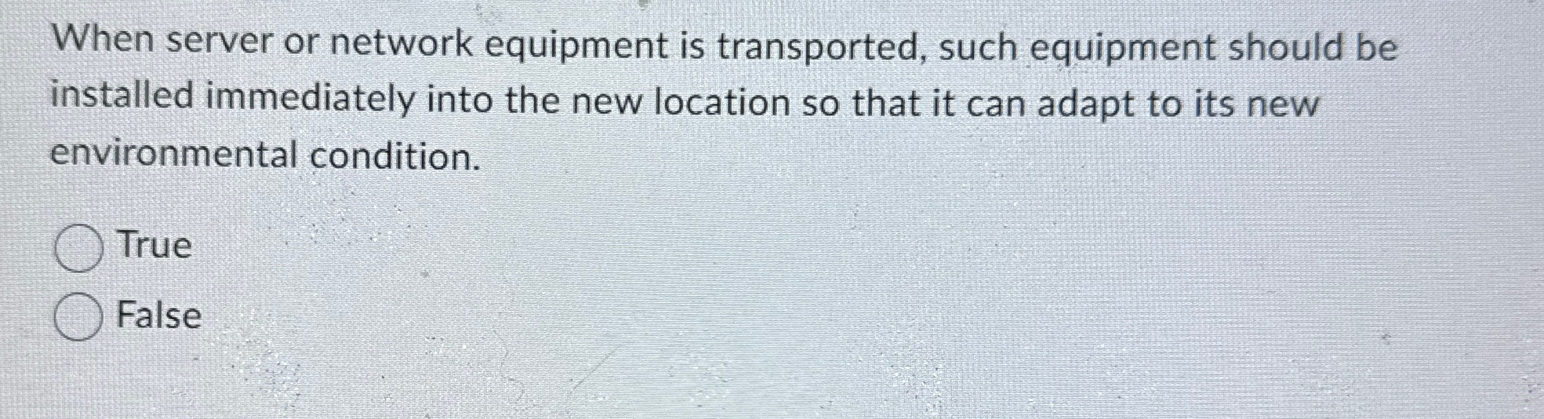  When server or network equipment is transported, such equipment should be