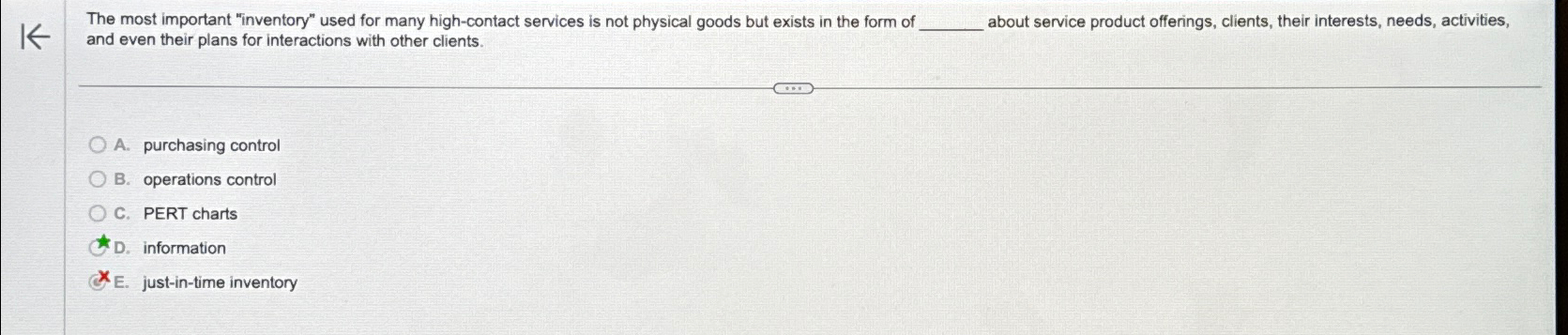  The most important "inventory" used for many high-contact services is not