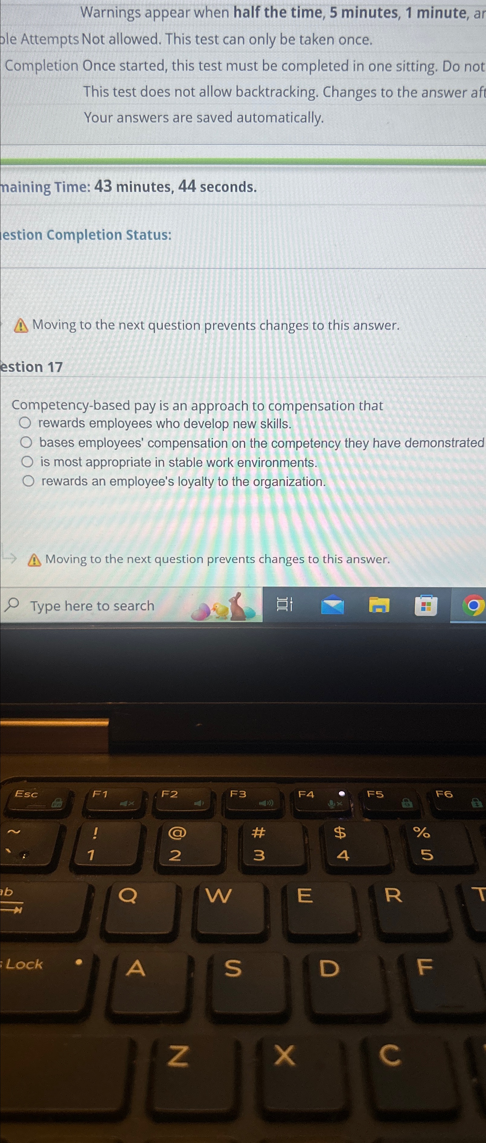  He's doing too muchWarnings appear when half the time, 5 minutes,