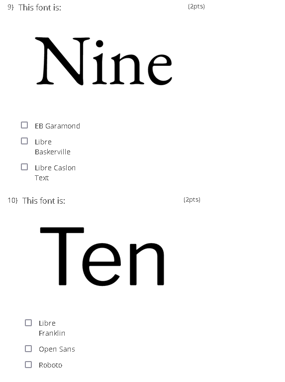 Slab One Bevan Goblin One 6) This font is: (2pt5) Antic Didone