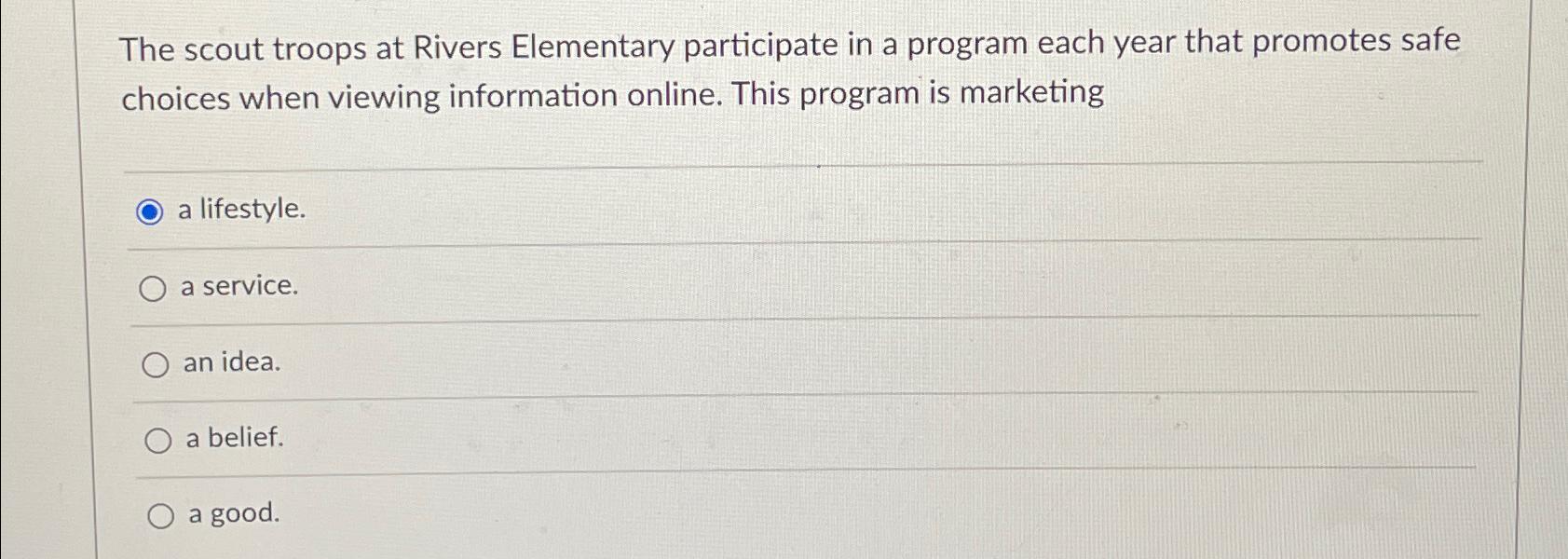  The scout troops at Rivers Elementary participate in a program each