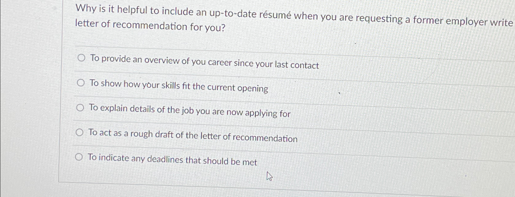  Why is it helpful to include an up-to-date rsum when you