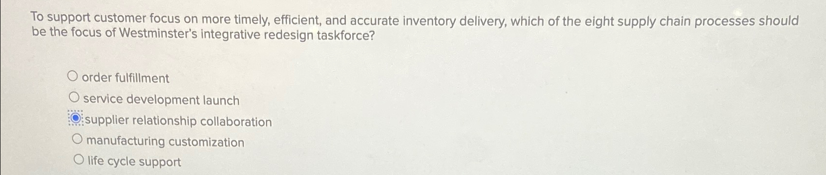  To support customer focus on more timely, efficient, and accurate inventory