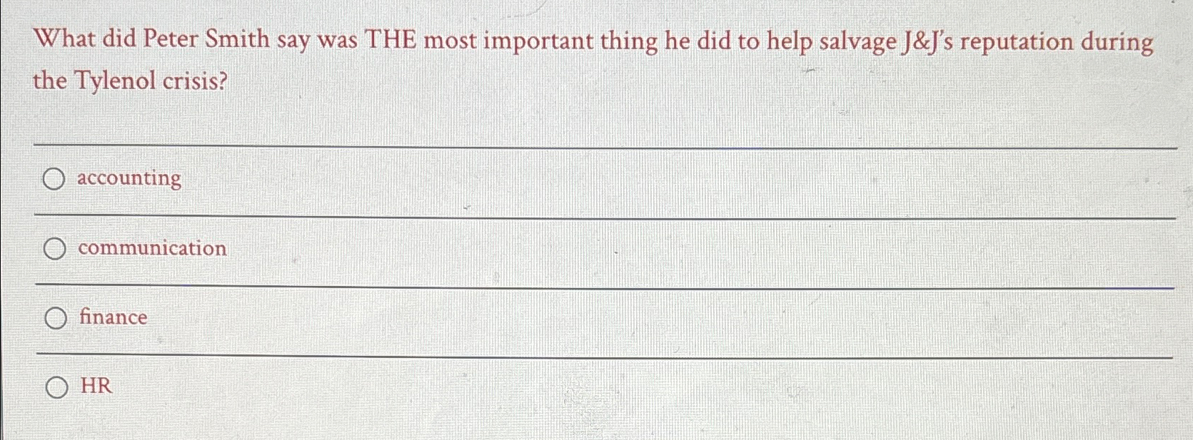  What did Peter Smith say was THE most important thing he