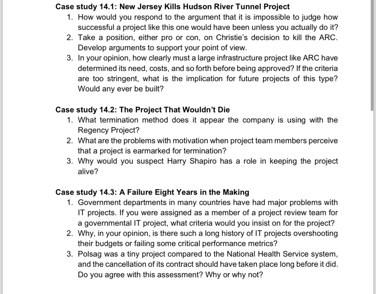  Case study 14.1: New Jersey Kills Hudson River Tunnel Project How