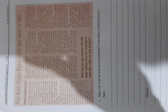  Supervisory Devolopment Programme POE Jus Alan Knott-Craig's Rlm-a-month deal comes to