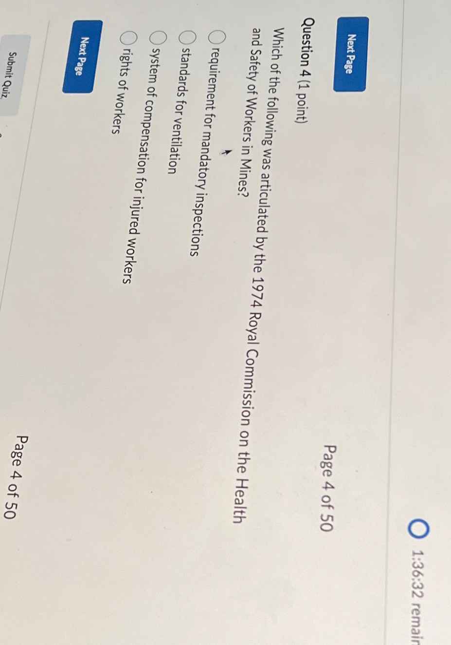  1:36:32 remair Page 4 of 50 Question 4(1 point) Which of