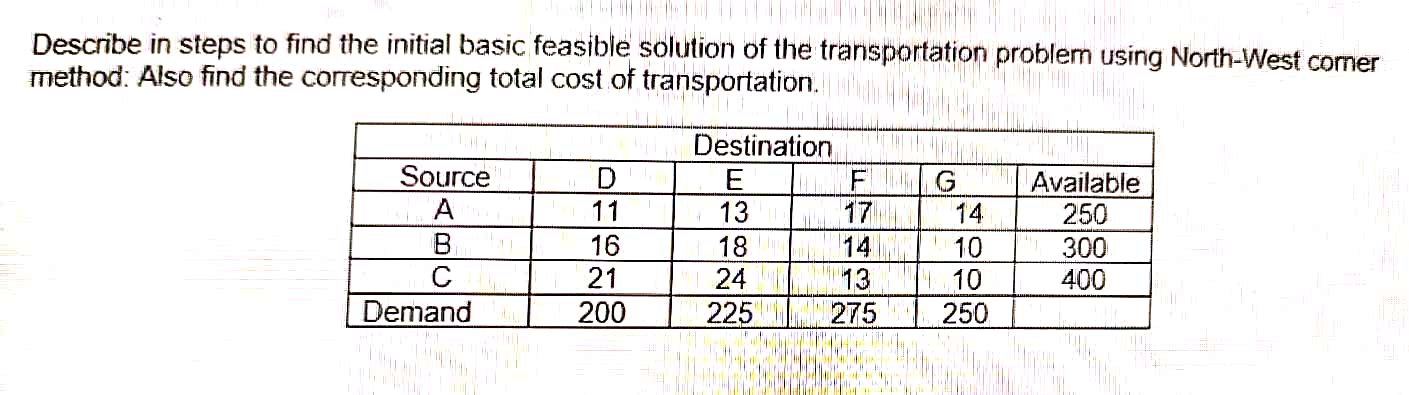  Describe in steps to find the initial basic feasible solution of