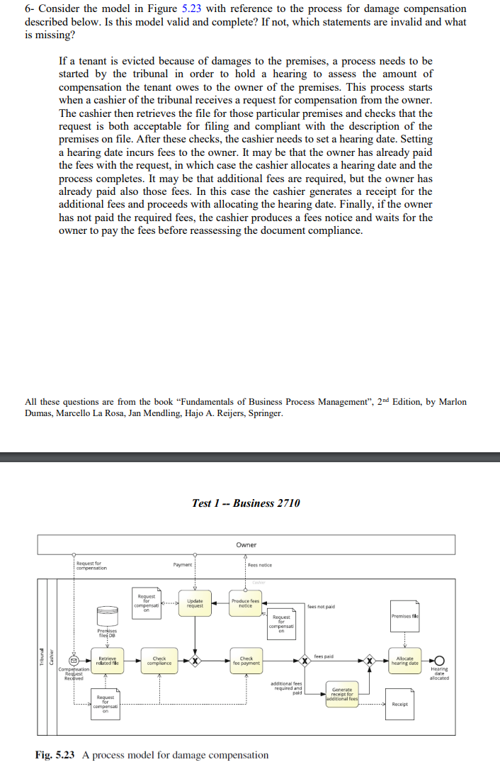  6- Consider the model in Figure 5.23 with reference to the