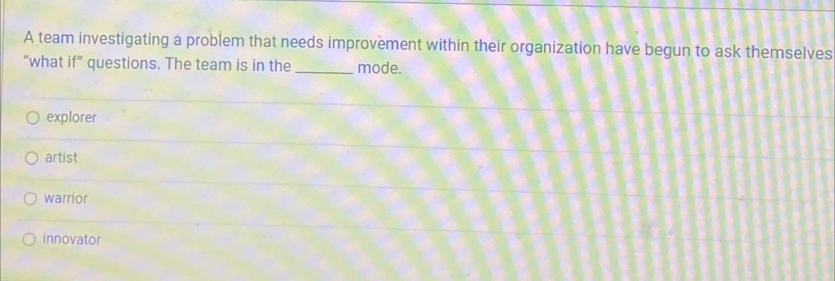  A team investigating a problem that needs improvement within their organization