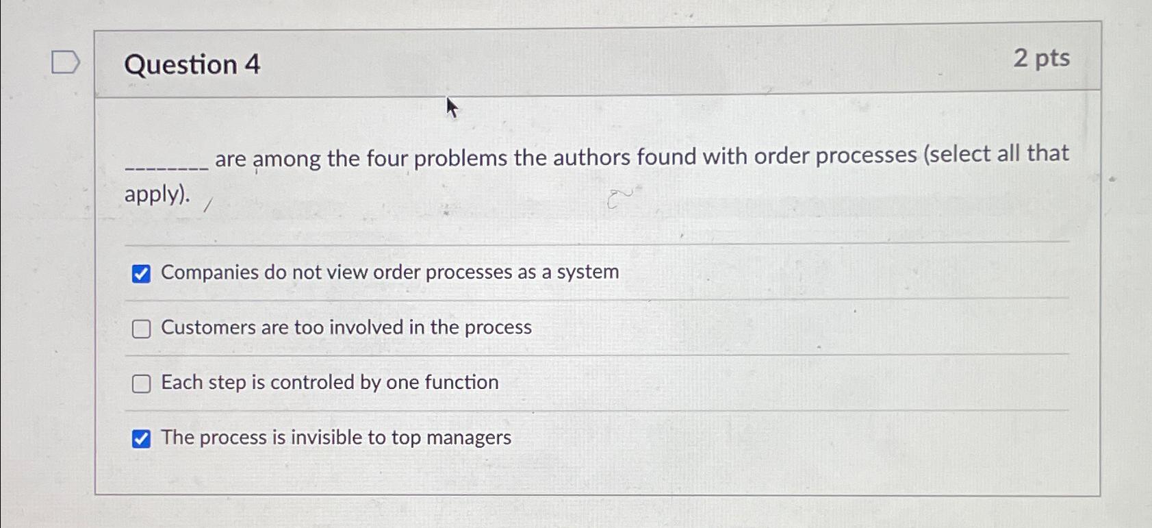  Question 4 2 pts are among the four problems the authors