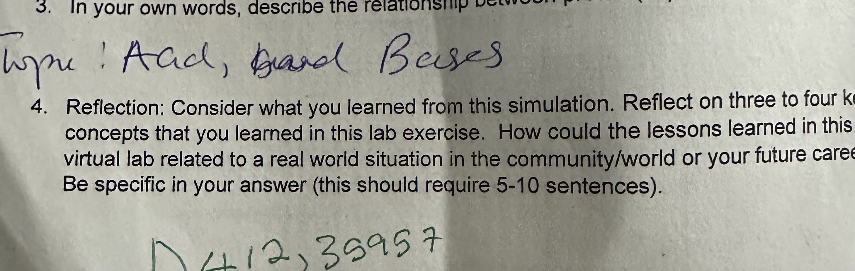  Topic: Acid, And Bases 4. Reflection: Consider what you learned from