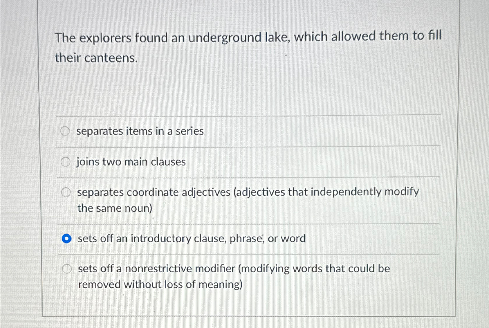  The explorers found an underground lake, which allowed them to fill