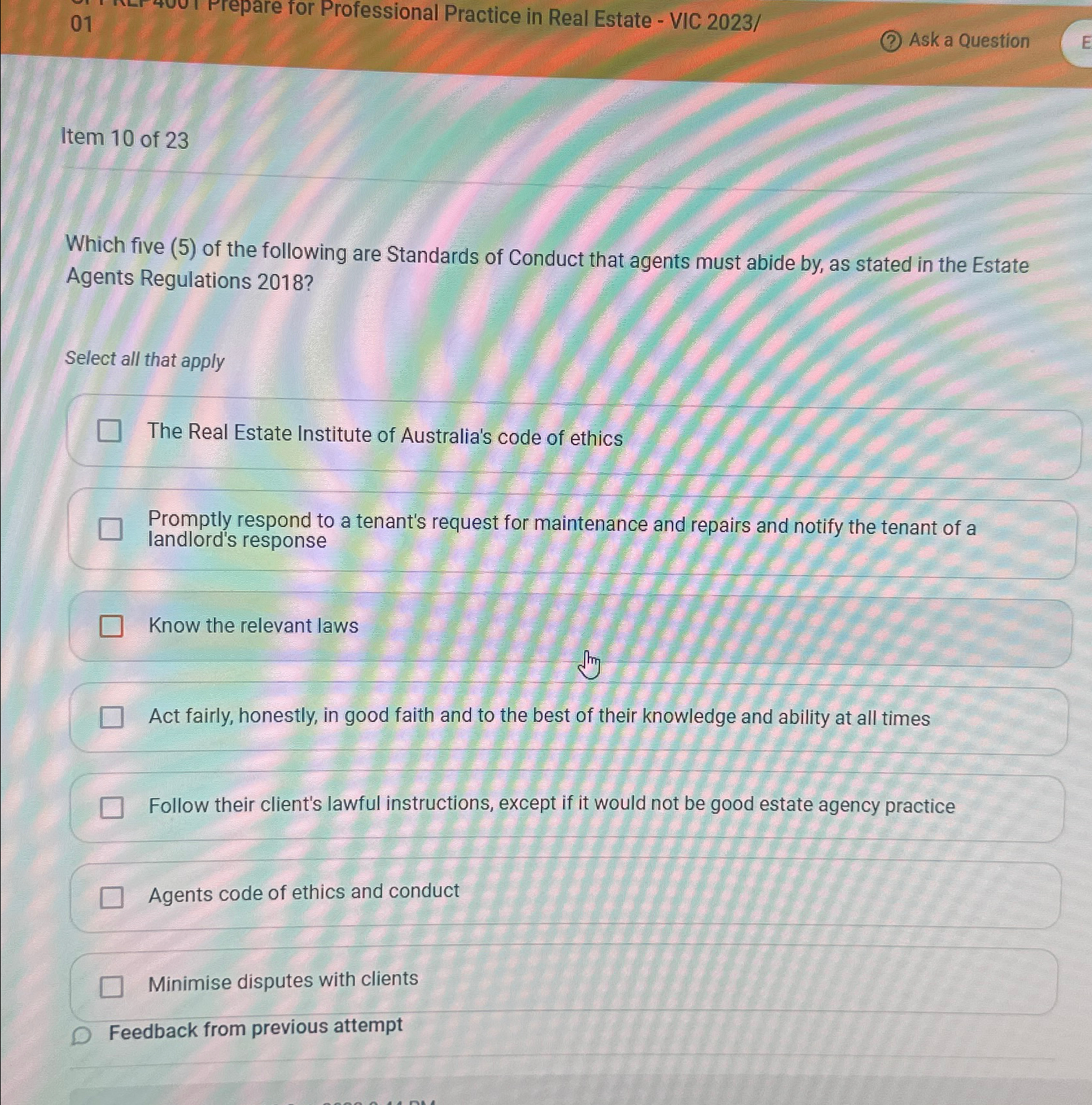  01 400 I Prepare for Professional Practice in Real Estate -