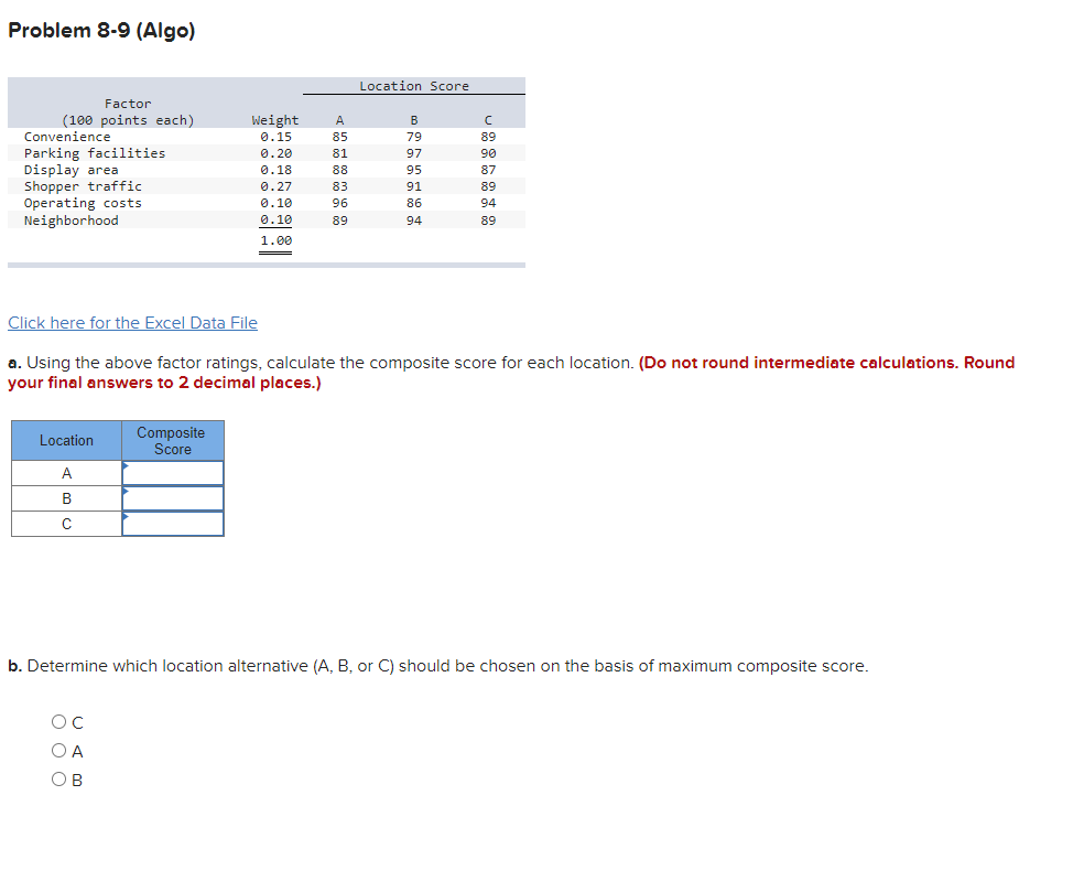 Please answer clear and concise. Double check work, thank you! Problem 8-9