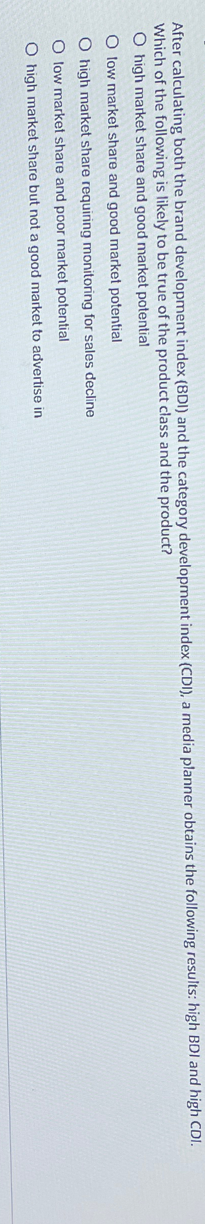  After calculating both the brand development index (8DI) and the category
