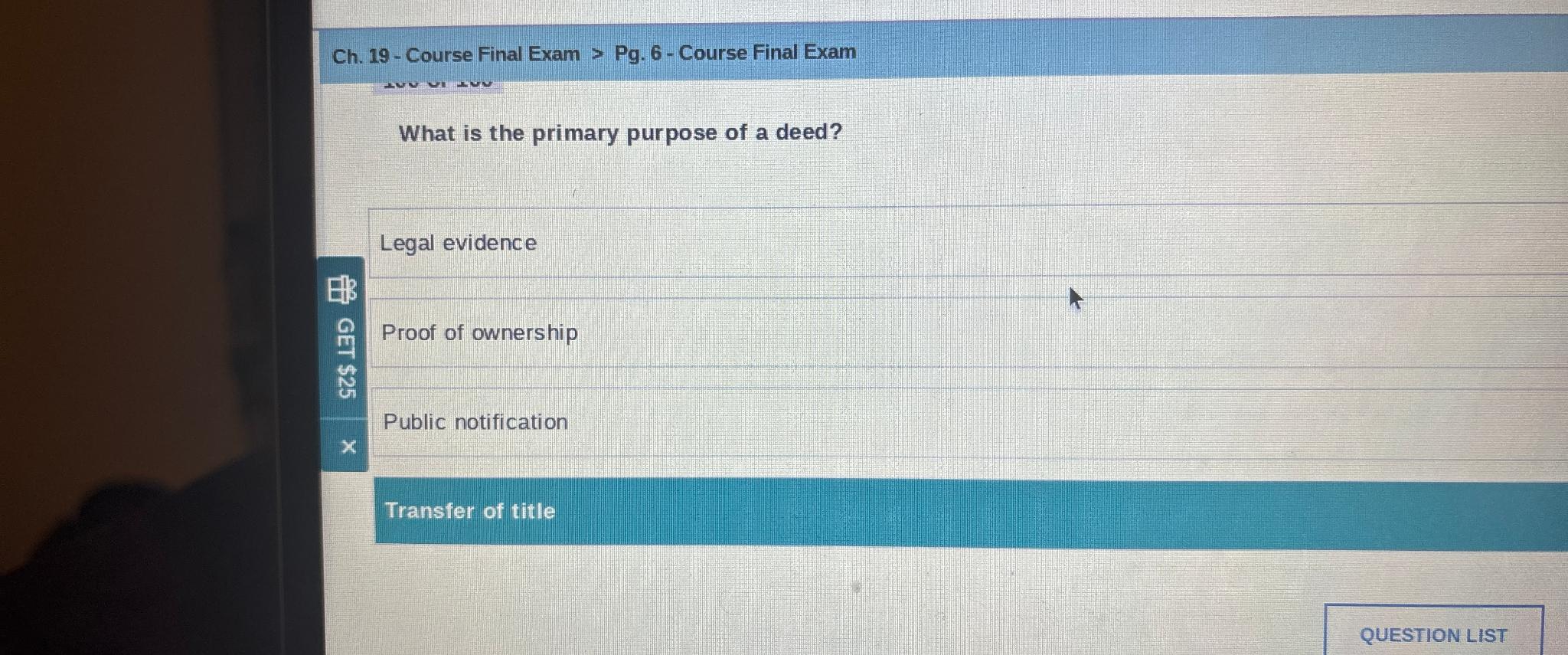  Ch.19- Course Final Exam > Pg.6- Course Final Exam What is