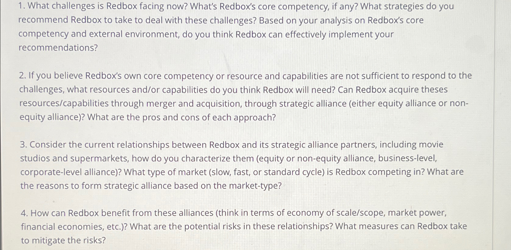  What challenges is Redbox facing now? What's Redbox's core competency, if