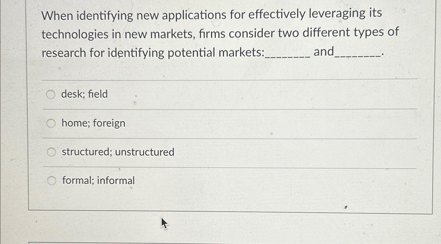  When identifying new applications for effectively leveraging its technologies in new