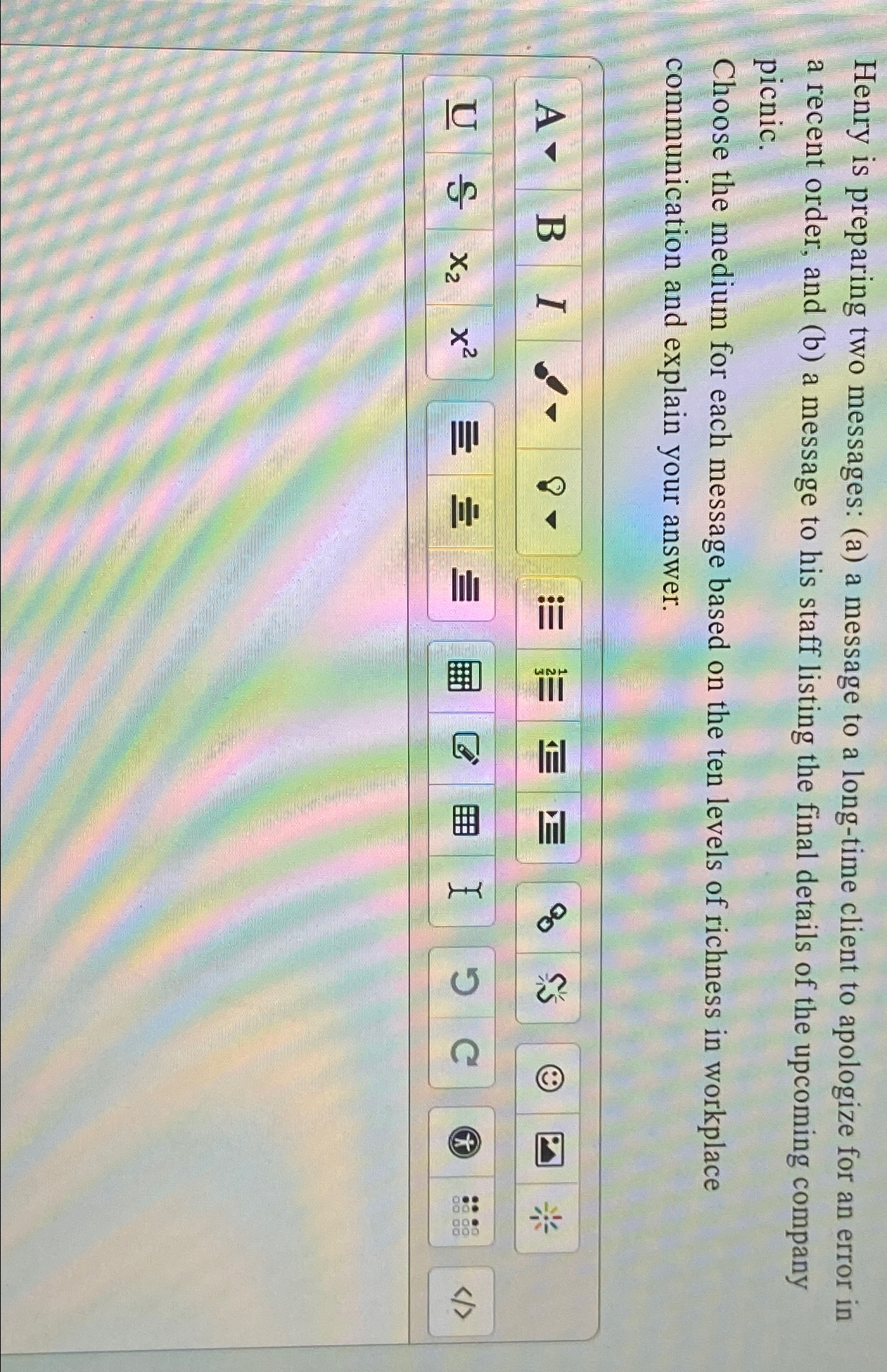  Henry is preparing two messages: (a) a message to a long-time