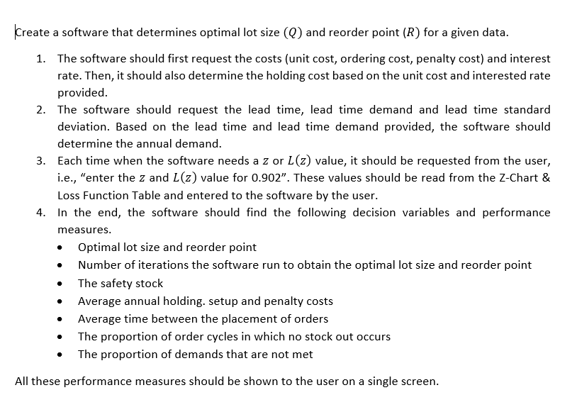  Please solwe wtihout the creating software part. Create a software that