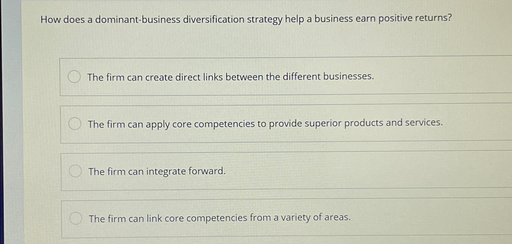  How does a dominant-business diversification strategy help a business earn positive