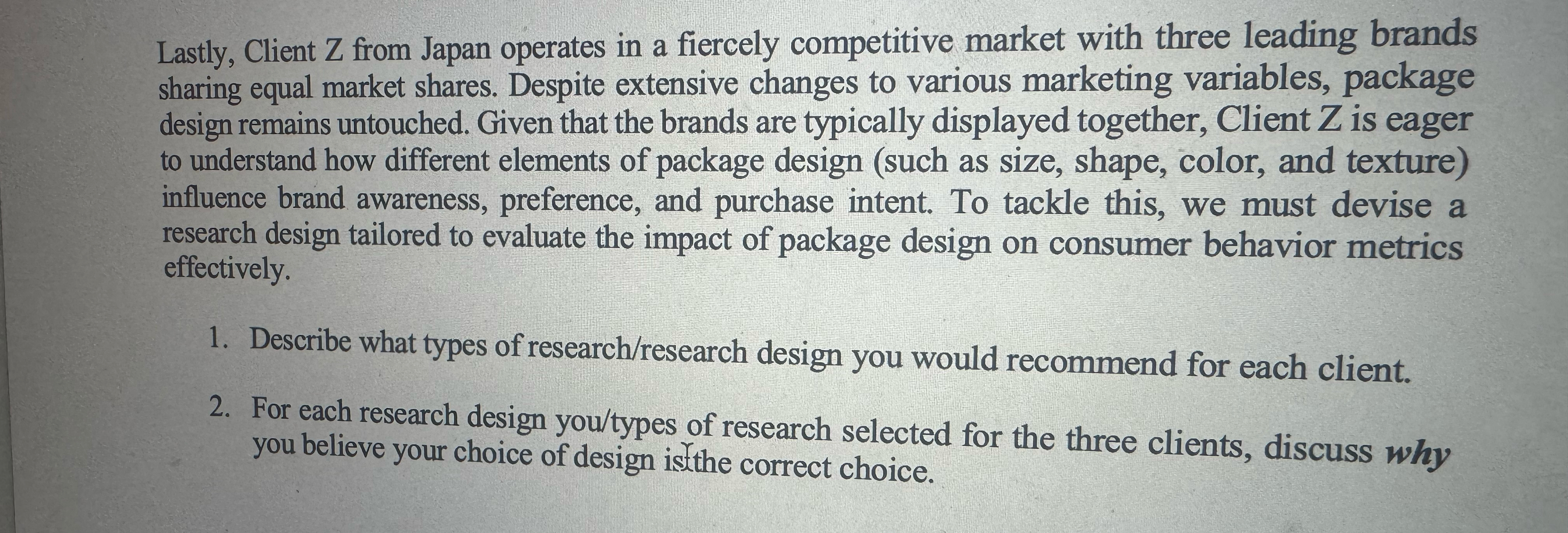  Case Objective: This case presents students with three different situations where