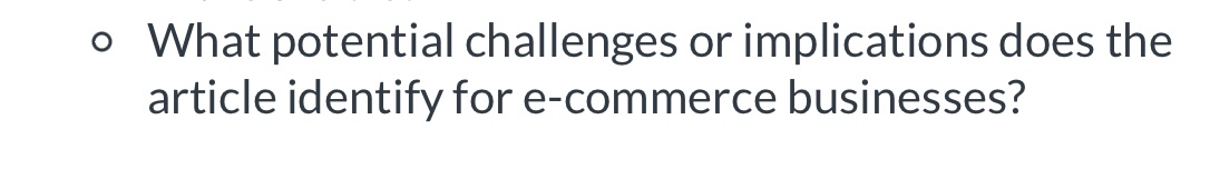  What potential challenges or implications does the article identify for e-commerce