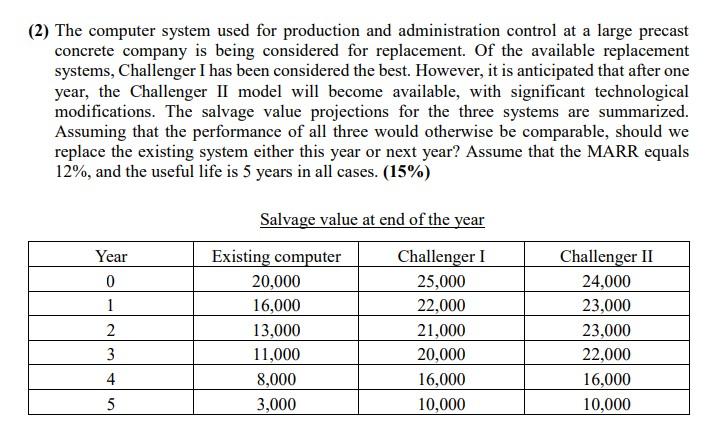 (2) The computer system used for production and administration control at