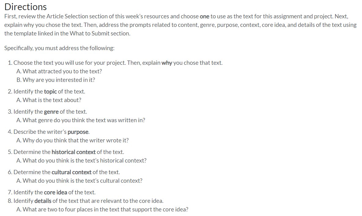  The article that relates to this assignment is titled "Beat the