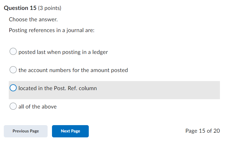 recording the debit or credit transaction and account balance Previous Page Page