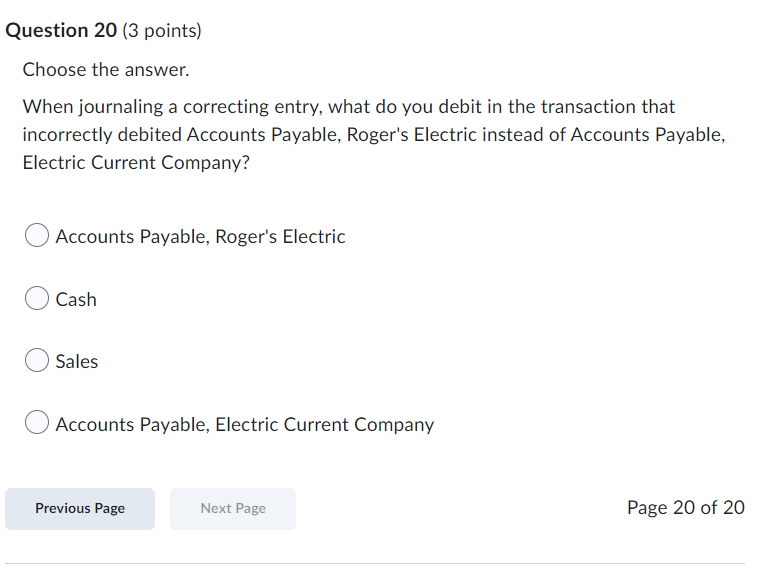 the location of the account in the general ledger Previous Page Page