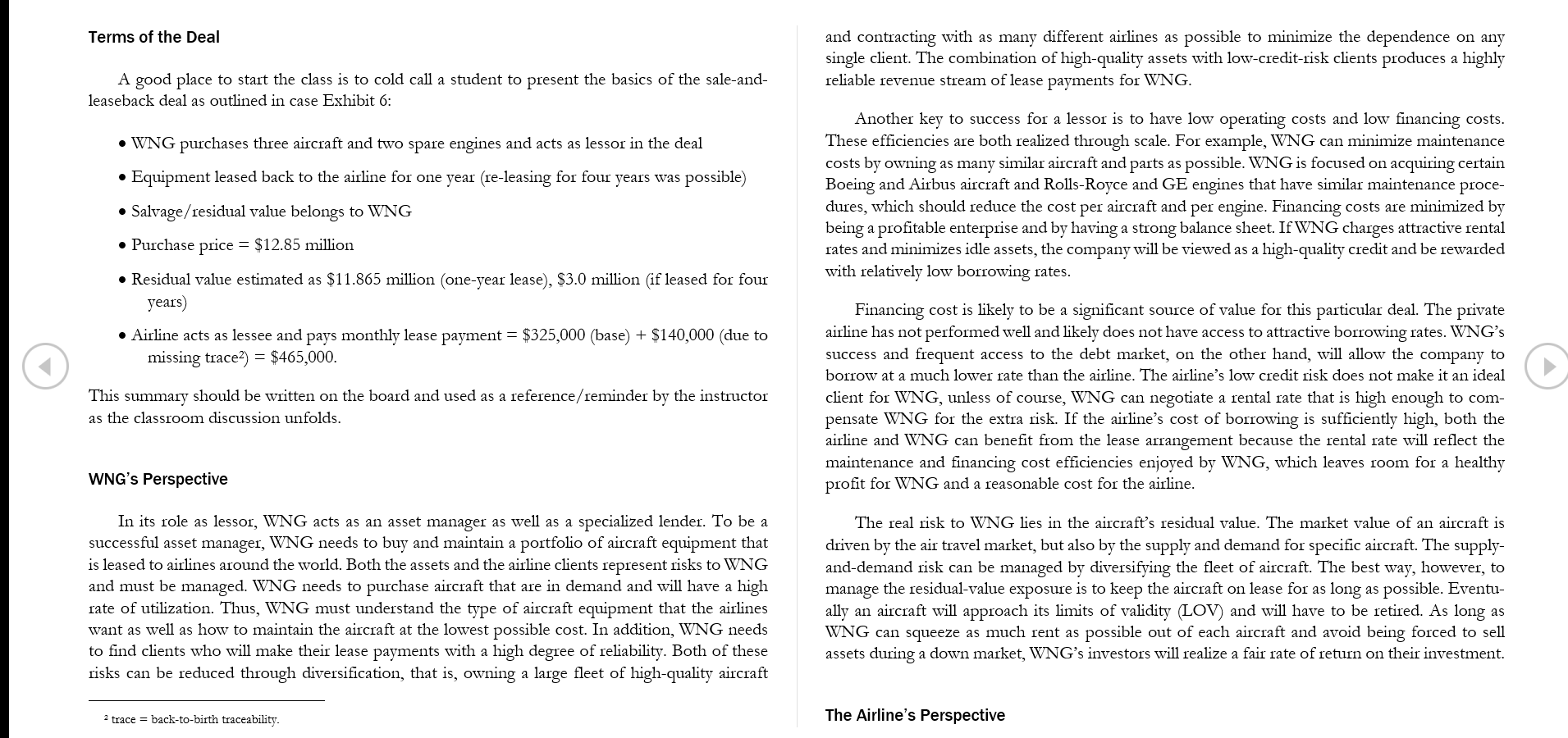 ment firm, was reviewing the terms of a proposed transaction for his