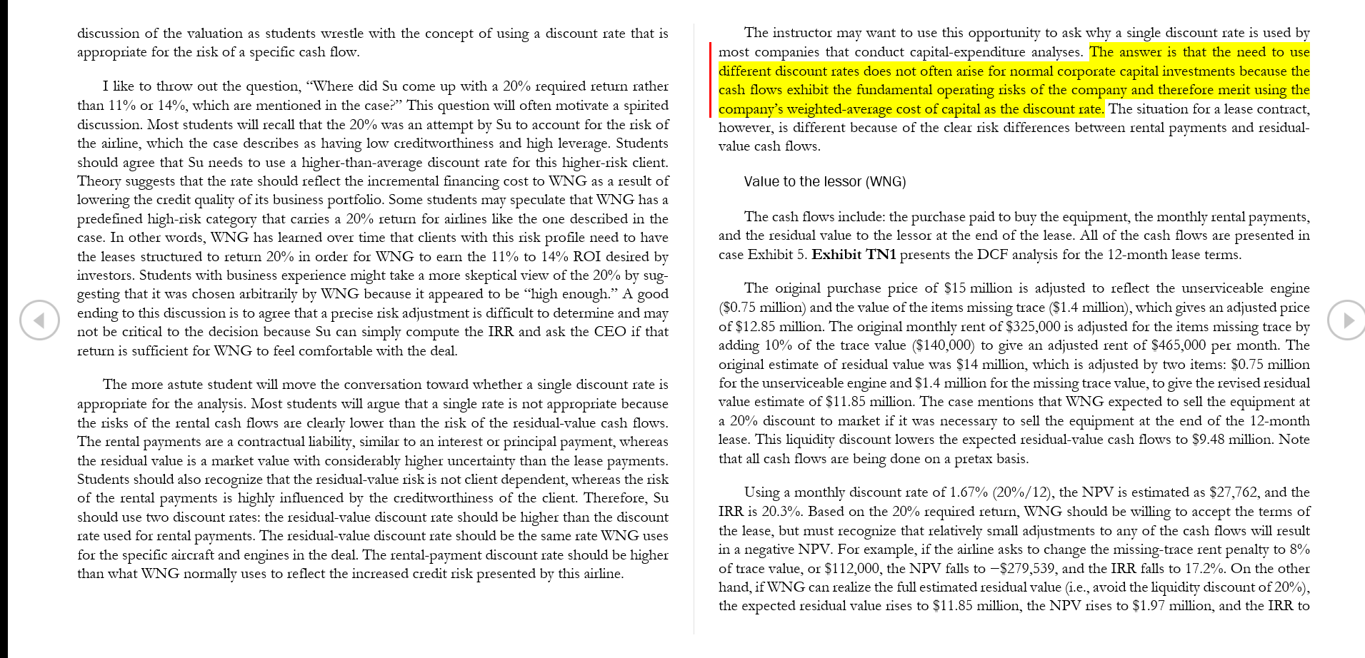 of a proposed purchase-and-leaseback deal with a small private airline based in