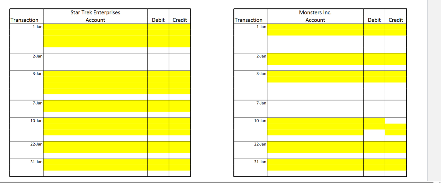 cycle and your basic excel skills. Below are select sales transactions for