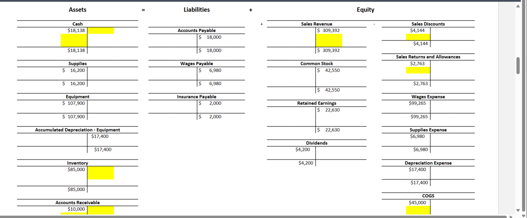 two companies. You will need to enter the missing pieces of each