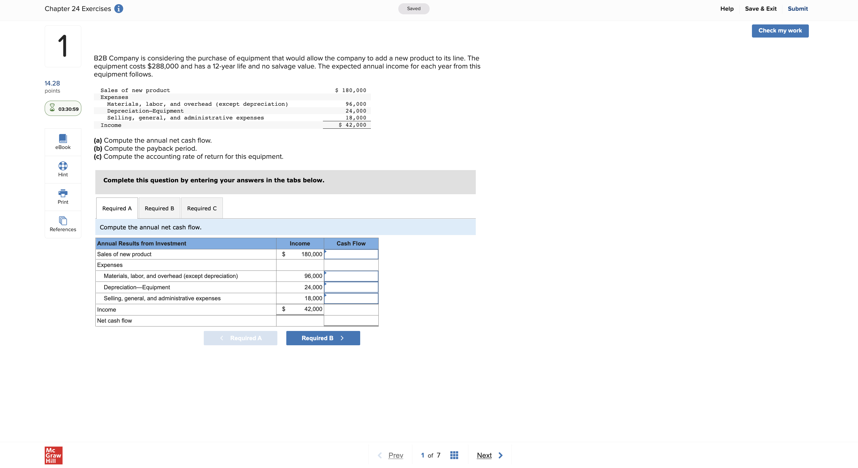  Chapter 24 Exercises i Saved Help Save & Exit Submit Check