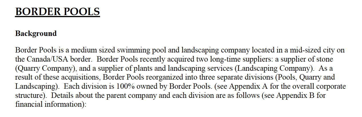  BORDER POOLS Background Border Pools is a medium sized swimming pool