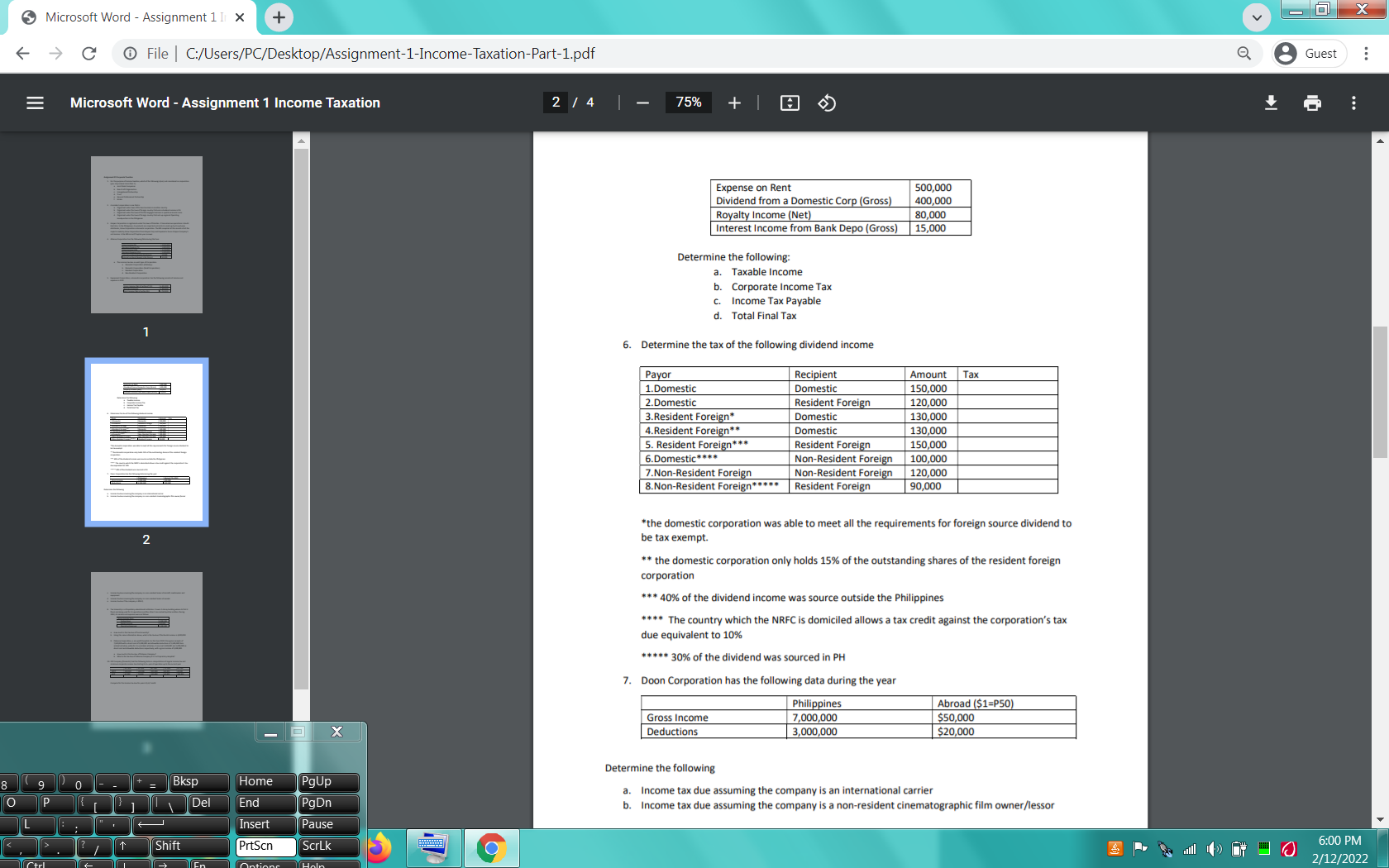 + v -O X -> C @ File | C:/Users/PC/Desktop/Assignment-1-Income-Taxation-Part-1.pdf 8 Guest