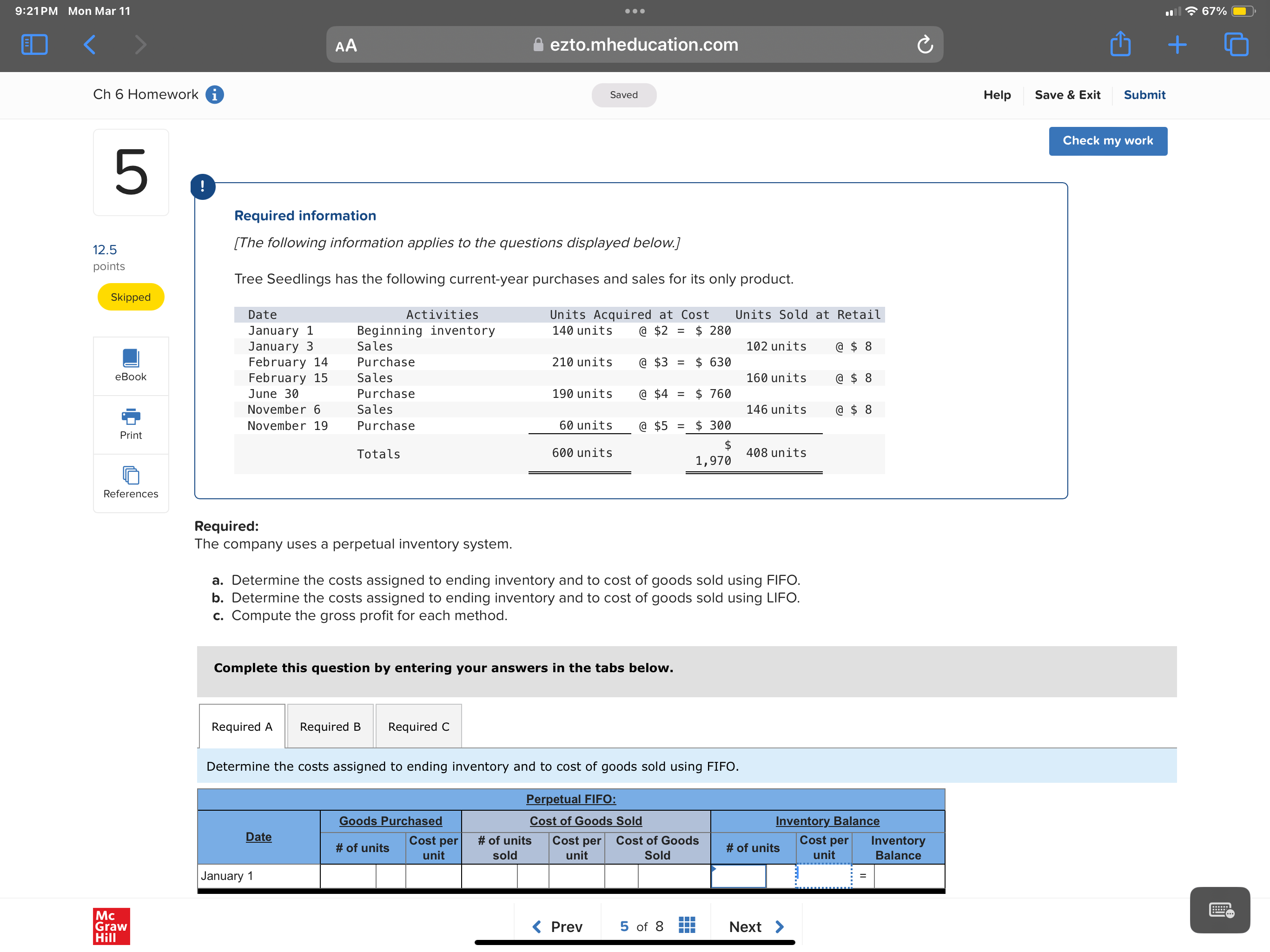 Accounting Problems: 9:21PM Mon Mar 11 . . . 1 67% Hill9:21PM