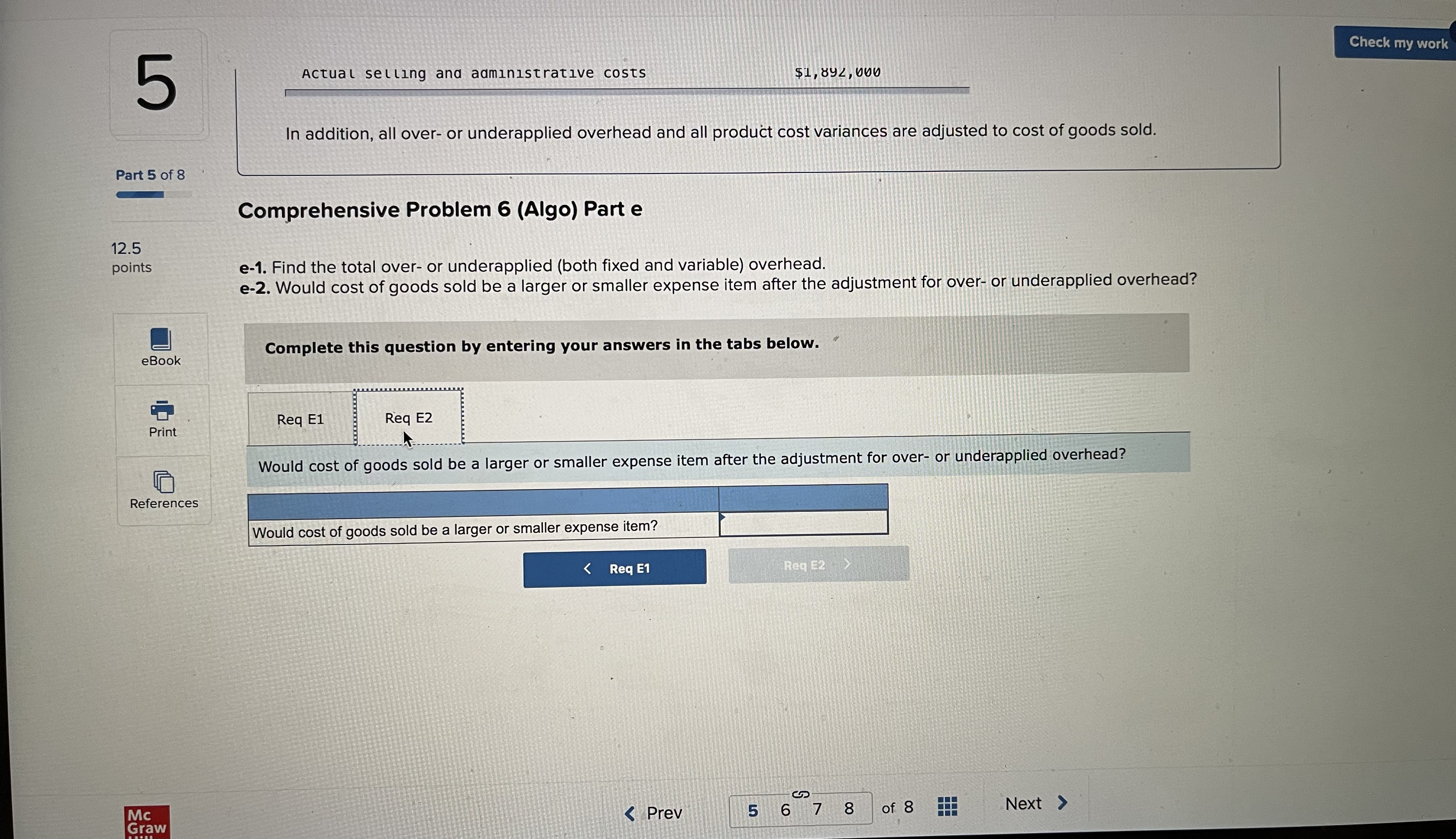 5 Actual selling allu administrative CUSis In addition, all over- or underapplied